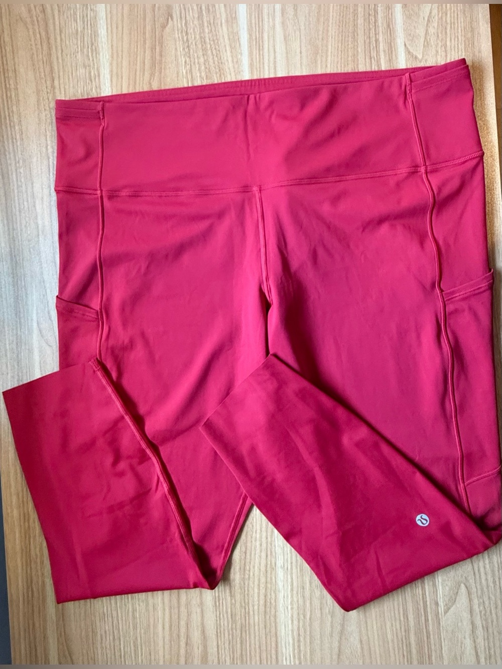 NWOT | Lululemon Fast & Free 7/8 Tight II Non-Reflective Nulux 25" Size 18 Red